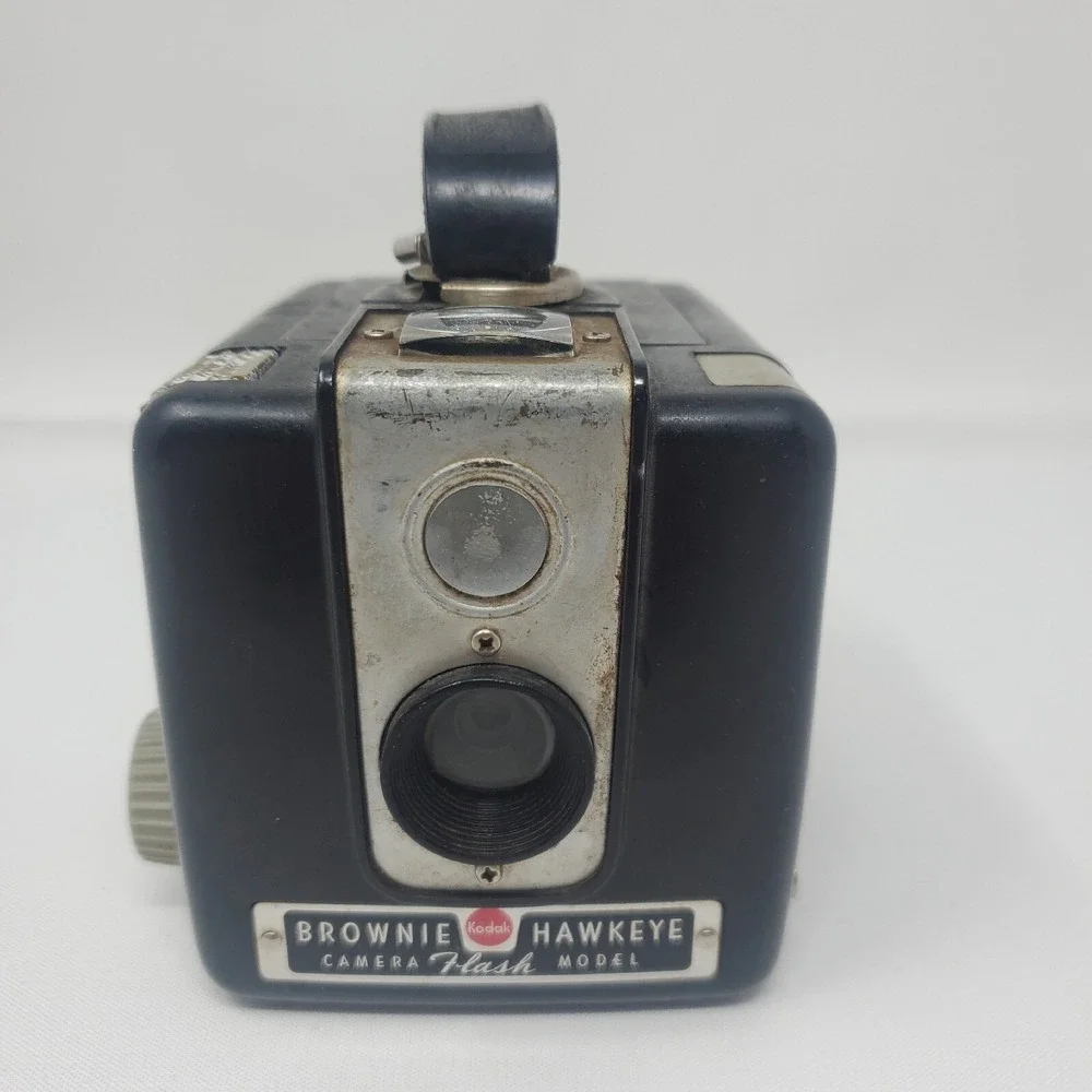 Kodak Brownie Hawkeye Box Camera Flash Model‎ Untested Retro Black
